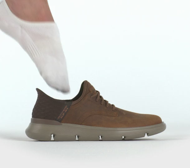 Skechers Slip-ins Garza Gervin Leather Oxfords in Brown