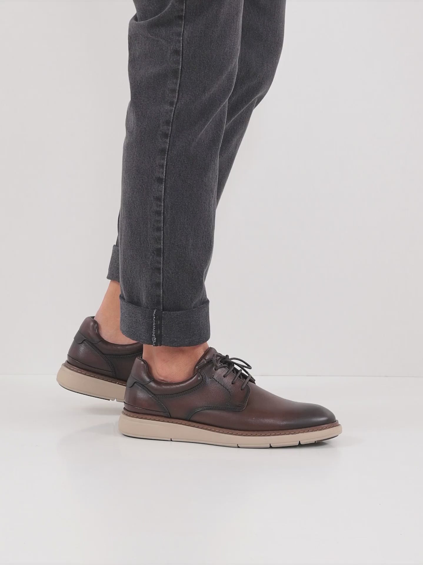 Tamaris Men Mocca Brown Leather Lace-Up Shoe
