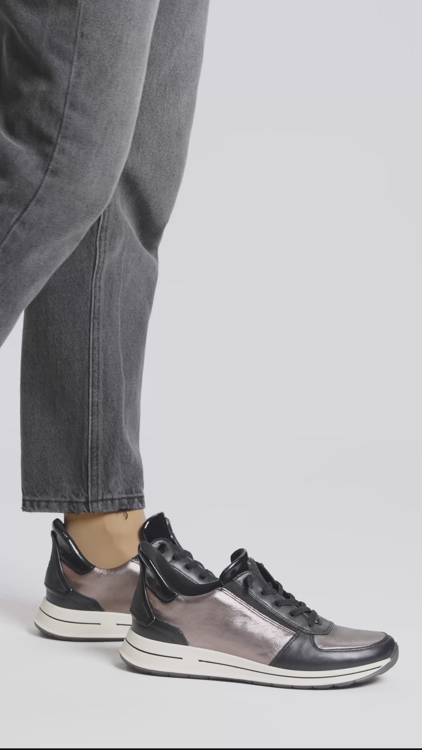 Video of woman showcasing the slip in aspect of the shoe