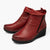 Lotus Cordelia Red Leather Wedge Ankle Boots for Women