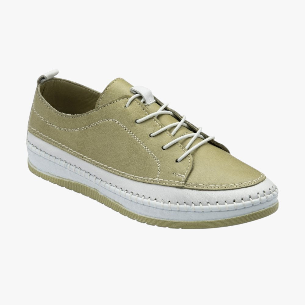 Lotus Sage Leather Casual Shoes with Contrast Stitching