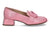 Stylish Wonders Pink Elein Patent Leather Moccasins with buckle detail.