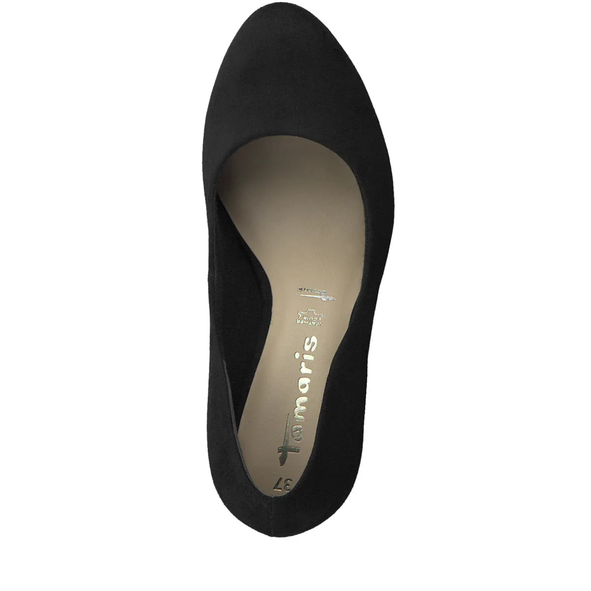 Black faux outlet suede pumps