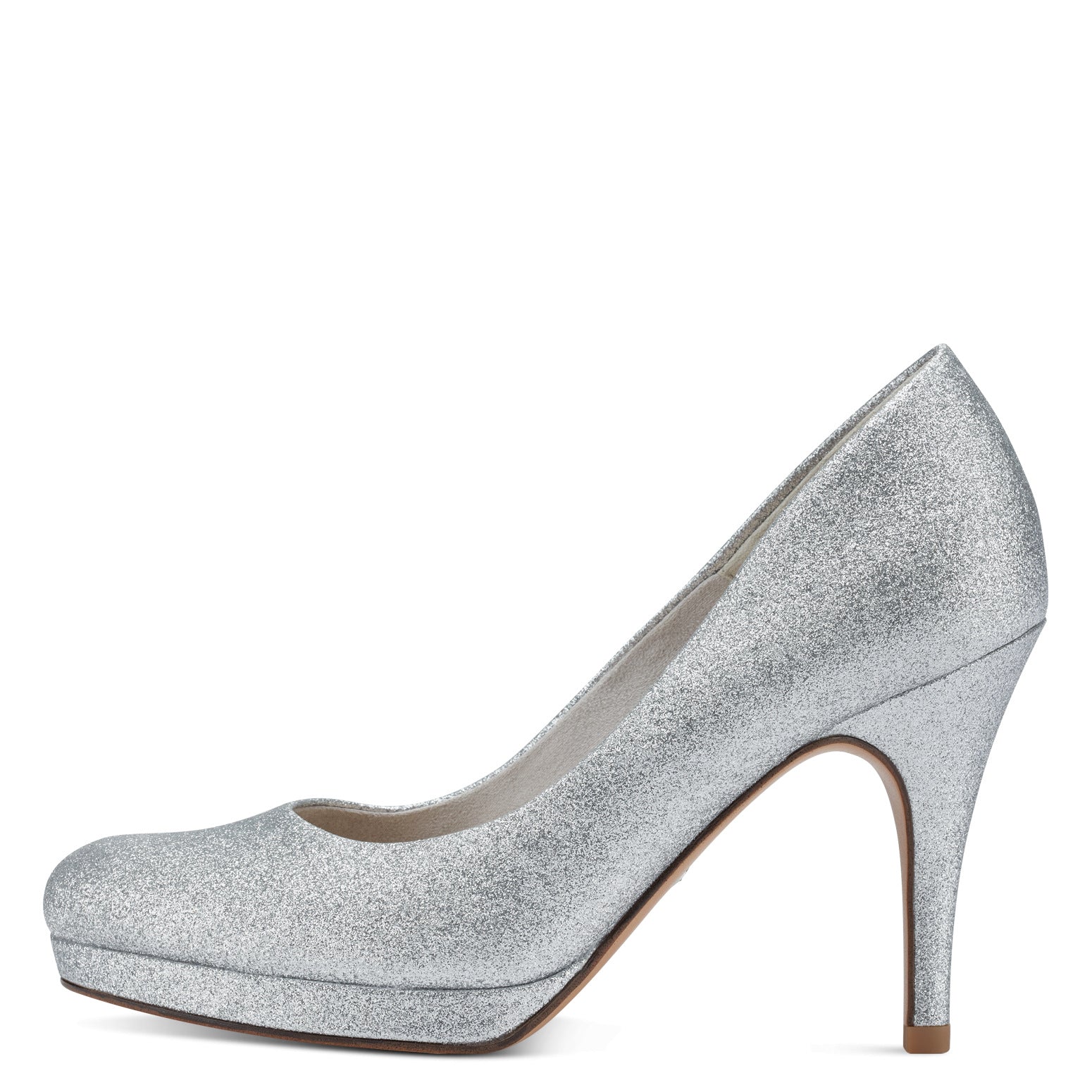 Front View of the Silver heels.