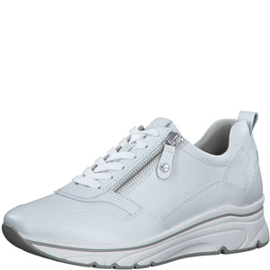 Runner High Lace-Up Shoes in White Leather