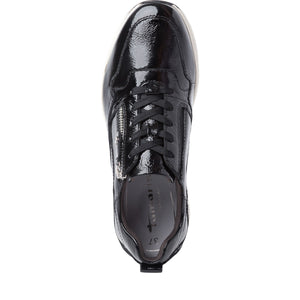 Runner High Lace-Up Shoes in Black Patent