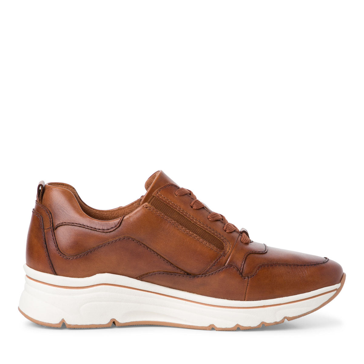 Runner High Lace-Up Shoes in Cognac