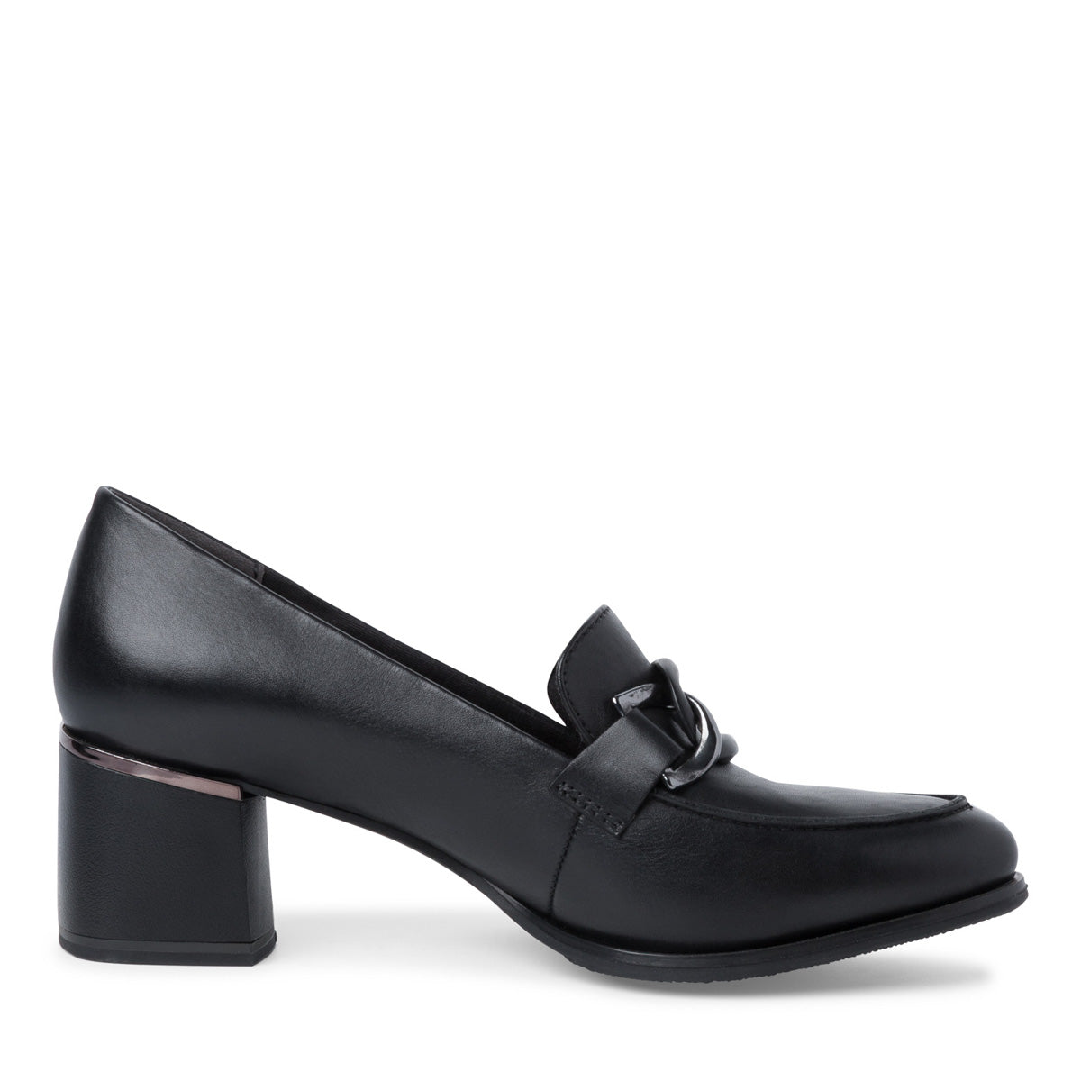 Tapping Toes Black Leather Loafers