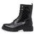 Front view of the Tamaris Around Town Lace-Up Black Combat Boots.
