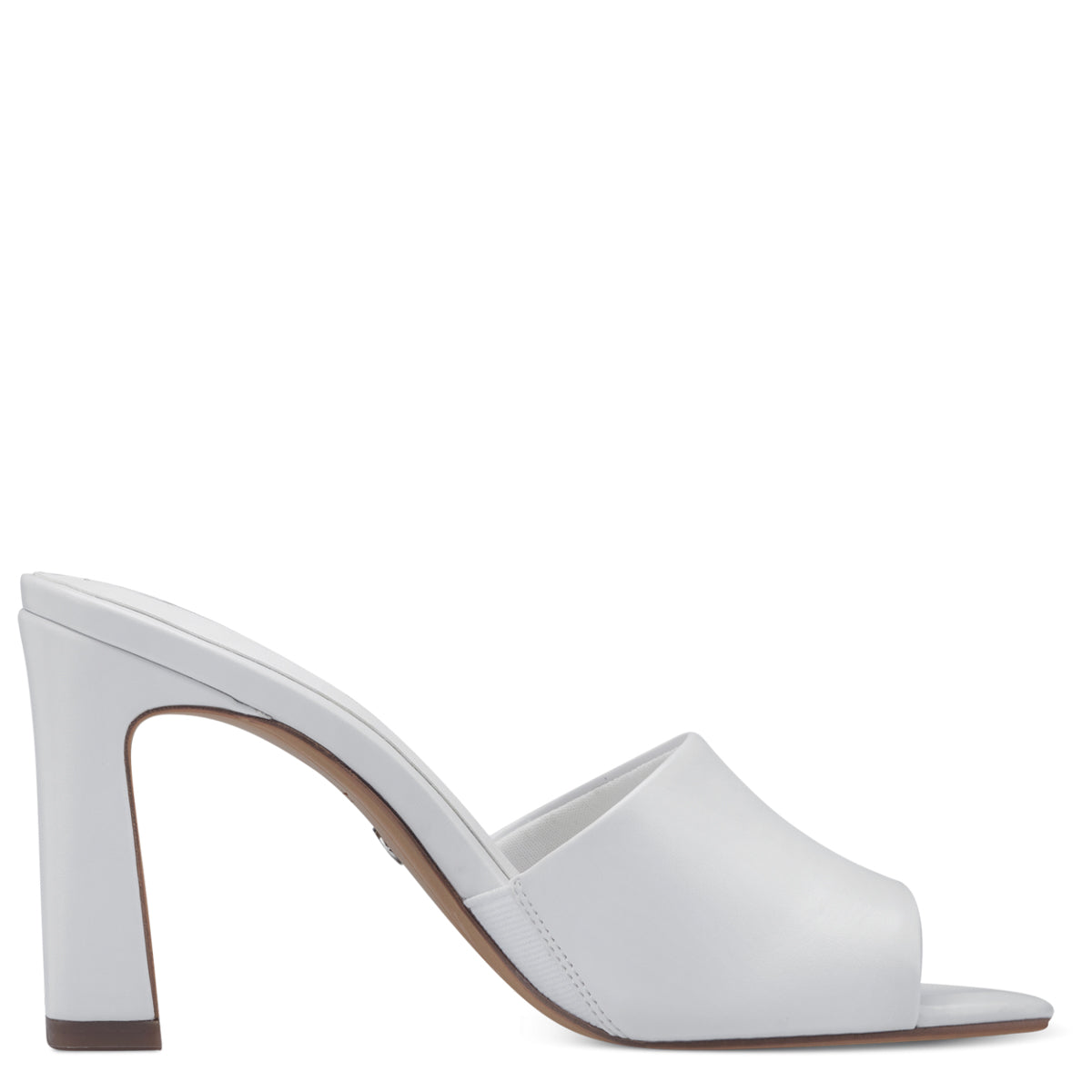Trendy Heeled Sandal Mules with Open Toe in White