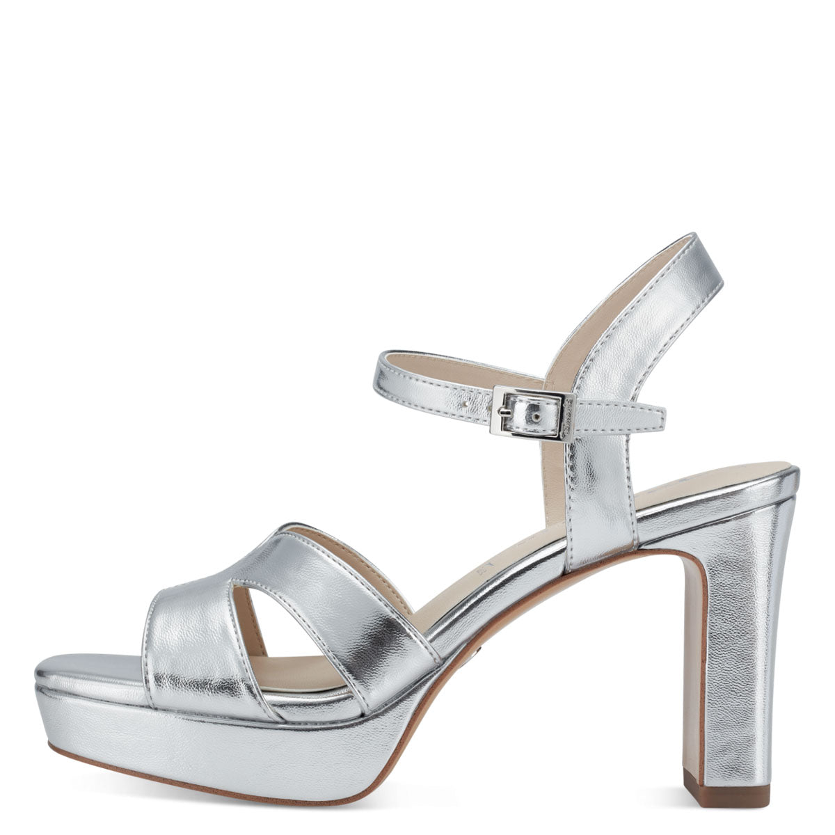 Elevate Your Look - Metallic Silver Platform Sandals