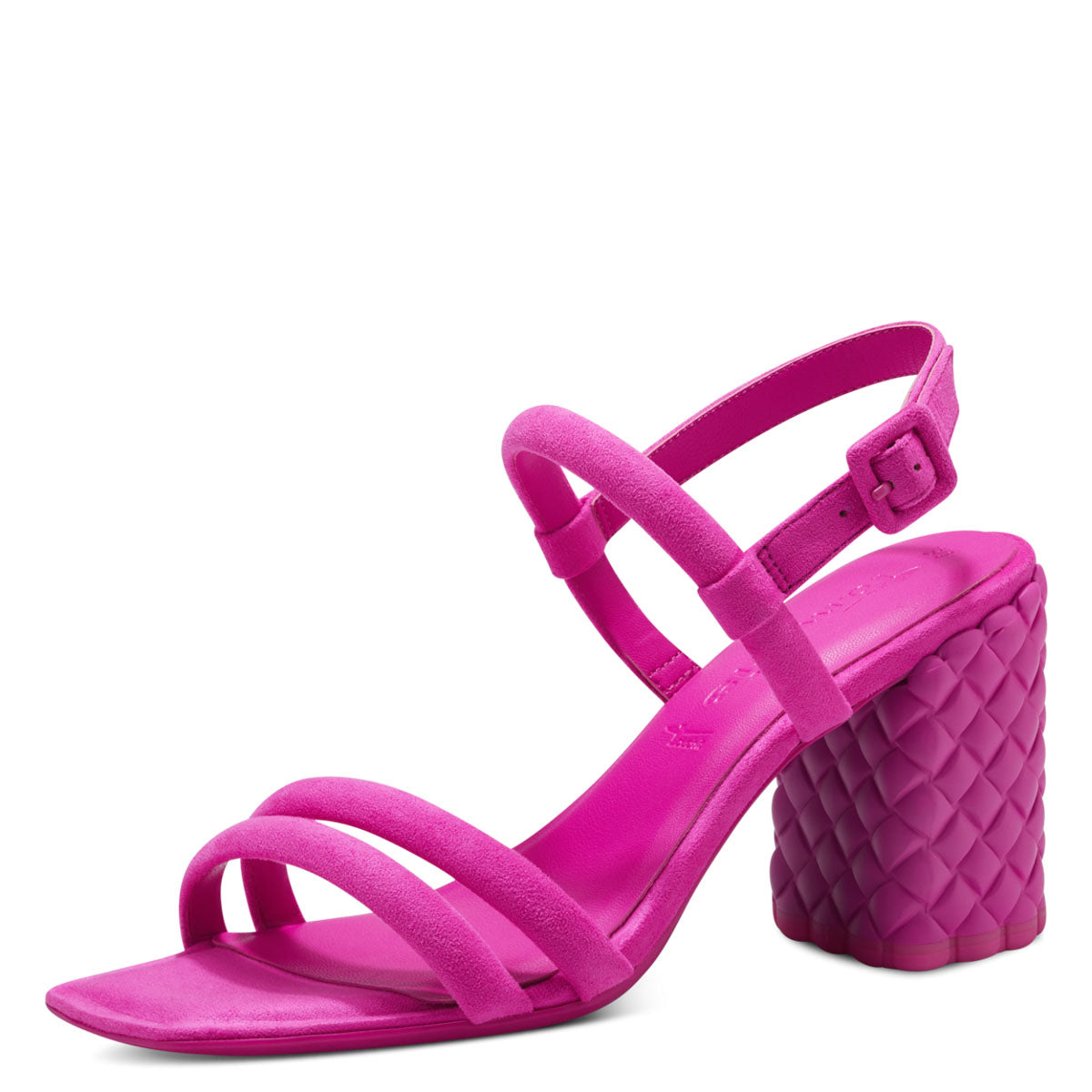 Bold Hot Pink Faux Suede Sandals