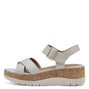 Chunky Flatform Crossover Summer Sandals in Ivory