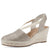Beachy Chic Closed Toe Espadrille Wedge Gold Sandals