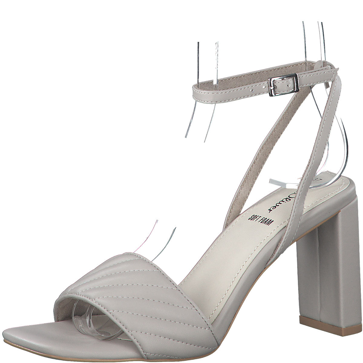 Sleek and Chic Trendy Square Toe Taupe Sandals