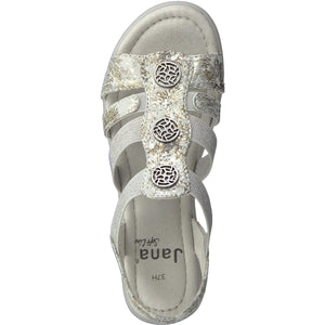 Grey Flower Design Low Sole Summer Sandals with Elasticated Straps