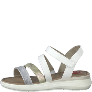 Comfortable White Summer Sandals with Velcro & Strappy Design
