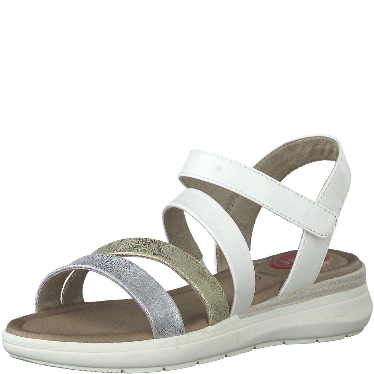 Comfortable White Summer Sandals with Velcro & Strappy Design