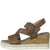 Cognac Wedge Sandals with Cork Sole and Thick Straps