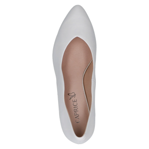 Two Feet Apart Scalloped White Pumps