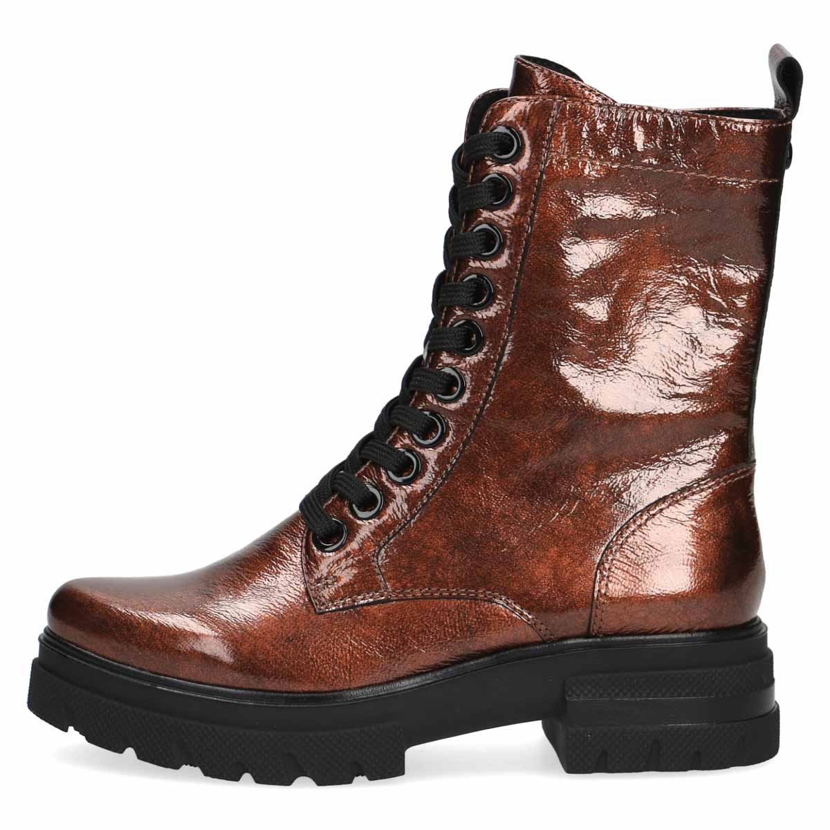 Frontal image showcasing the Caprice Lace-Up Combat Boots.