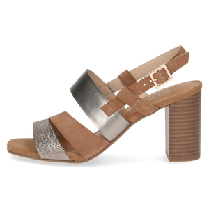 Main view of Caprice's Comfort and Stylish Block Heel Leather Sandal.