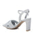Sparkle & Shine: Silver Glitter Square Toe Heeled Sandals