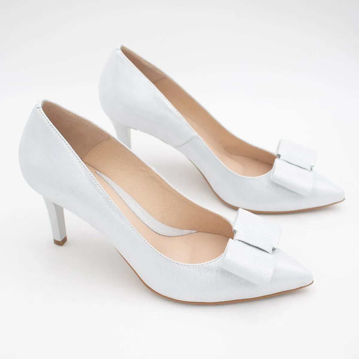 Silver Shine Classy Silver High Heels - Leavys Shoes