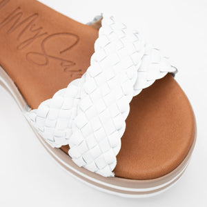 Versatile Weaved Strapped White Summer Sandals