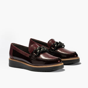 Totally Timeless Chain-Link Burgundy Loafers