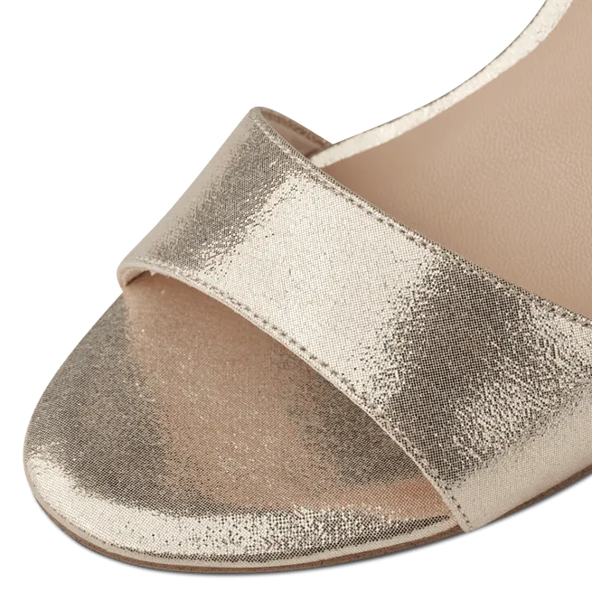 Elegant Gold Block Heeled Sandals by Tamaris Leavys Shoes