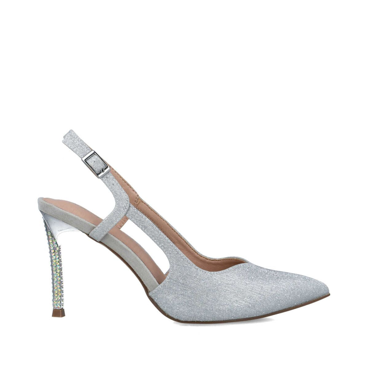 silver grey slingback shoes