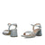 Timeless Silver Square Toe Block Heel Sandals - Leavys Shoes