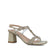 Glittery Square-Toe Gold Block Heel Evening Sandals