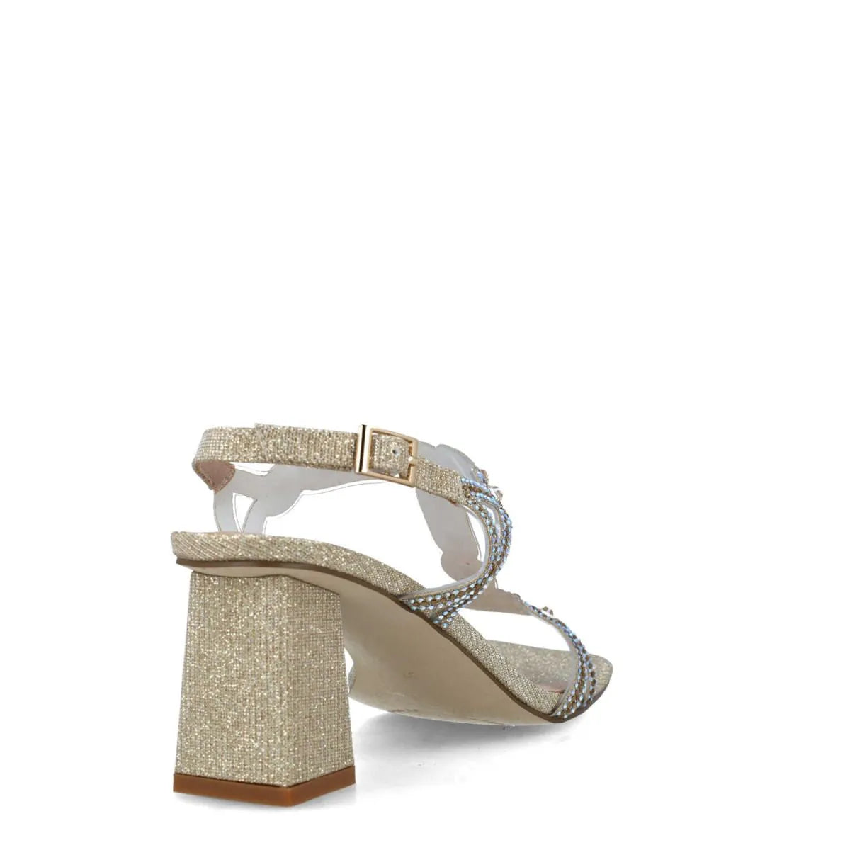 Gold discount evening sandals