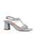 Glittery Sparkle Silver Block Heel Occasion Sandals - Leavys Shoes