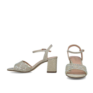 Luxe Gold Block Heeled Sandals for Special Events