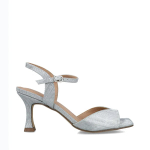 City Chic Mid-Heel Square Toe Silver Sandals