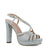 High Heel Silver Sandals with Shimmering Diamante Detailing