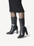 Tamaris Black Leather Heeled Calf Boots – Sophisticated & Chic - Leavys Shoes