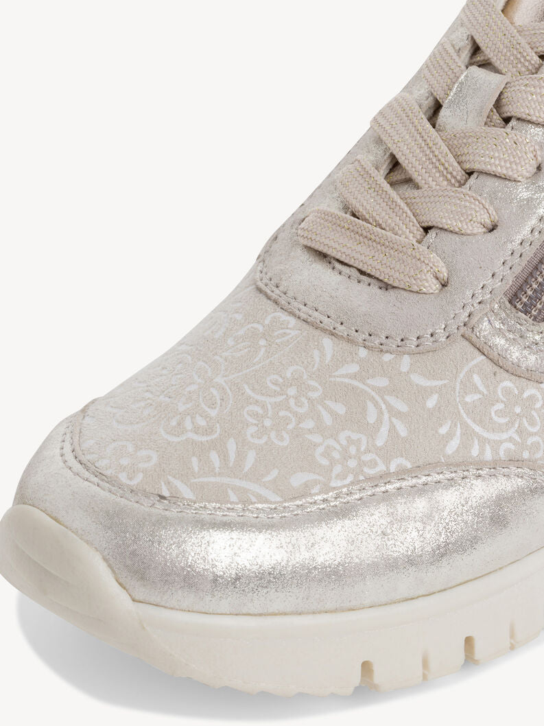 Sneakin’ Around Zipper Sneakers in Cloudy Gold