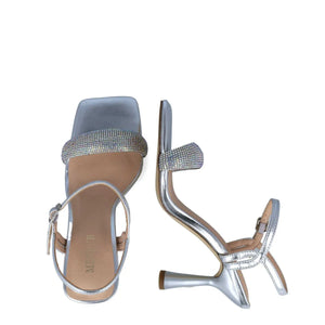 Fashion-Forward Silver Reflective Sandals for Occasions