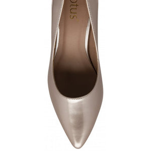 Chic and Sleek Pink Pearl Patent Mid Heel Court Shoe